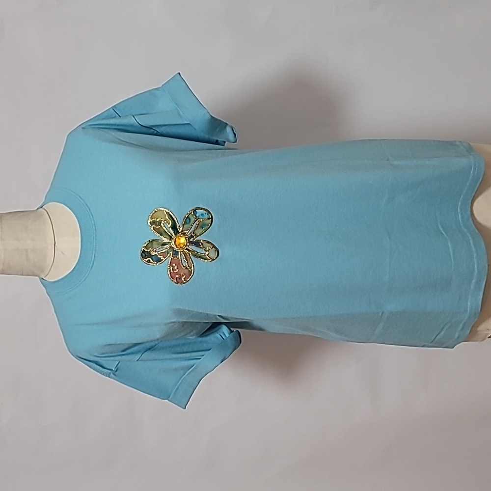 Wearable Art T-Shirt with Flower